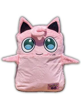 NEW Jigglypuff Pokemon GO Faux Fur Plush Back to School Bag Student Backpack